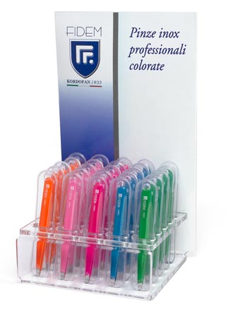 Espositori da banco pinze inox PC1 in plexiglas linea FIDEM farmacia